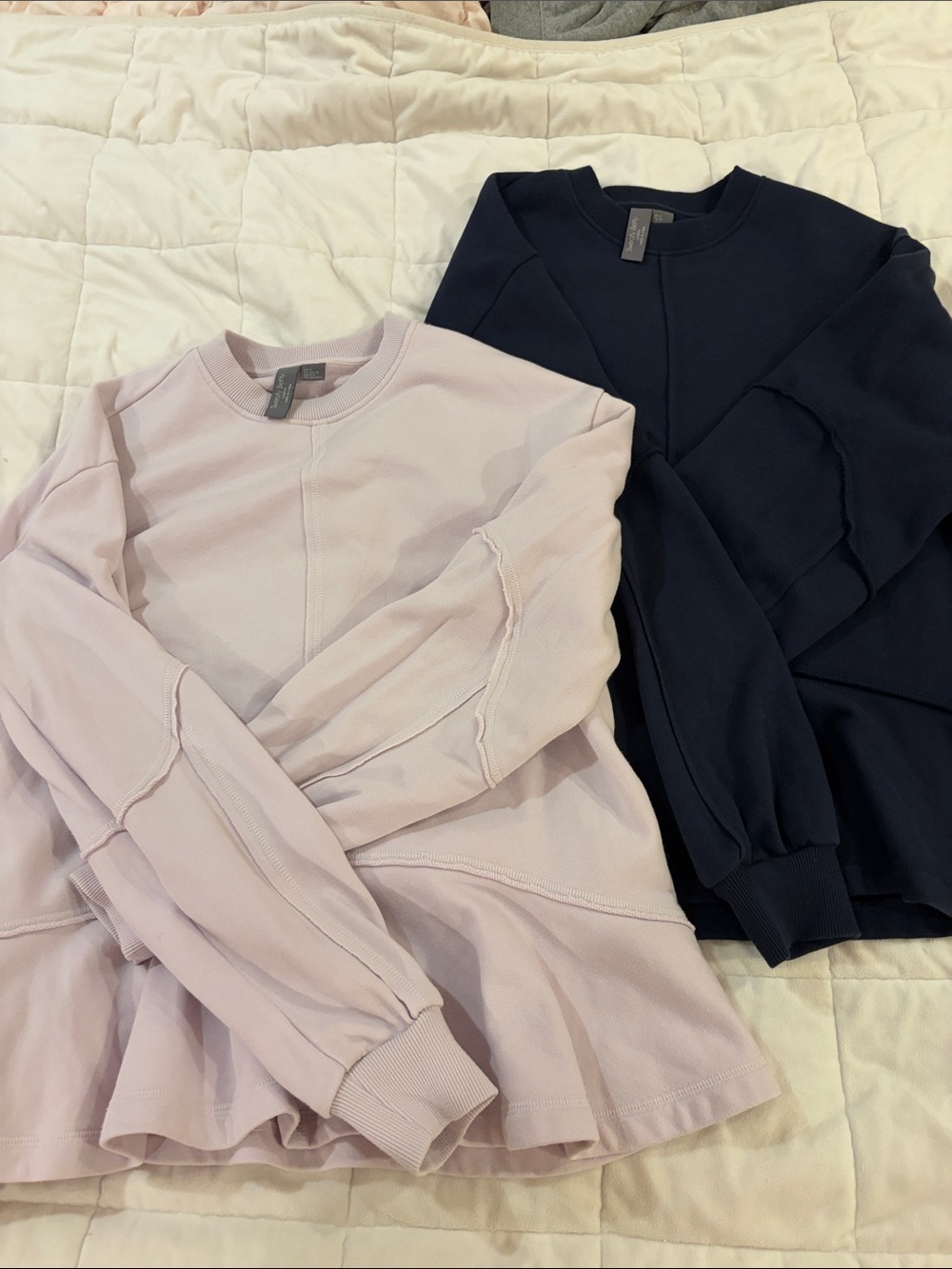 Sweaty Betty Navy & Lilac Peplum Style Sweatshirts